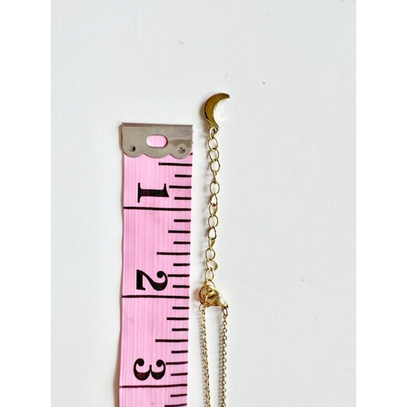 LUNA NORTE 14K Gold Plated Frosted White Teardrop Cabochon Pendant Necklace - Picture 8 of 9